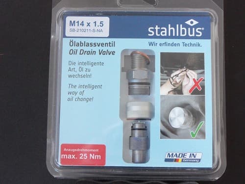 Stahlbus Ölablassschraube mit Ventil M14x1.5x12 Komplettset mit 40cm Schlauch - image 1