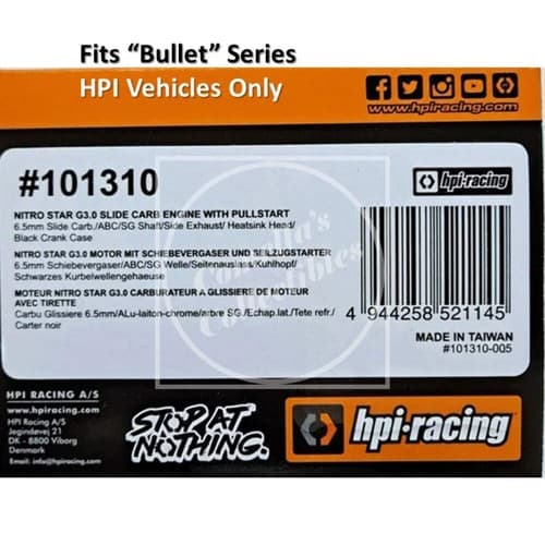 HPI Nitro Star G3.0 Engine with Slide Carburetor and Pull Start Side Exhaust - image 1