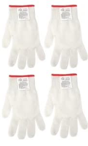 4x Mercer Culinary M33413S Millennia Level A5 Cut Resistant Gloves Polyester White Small - image 1