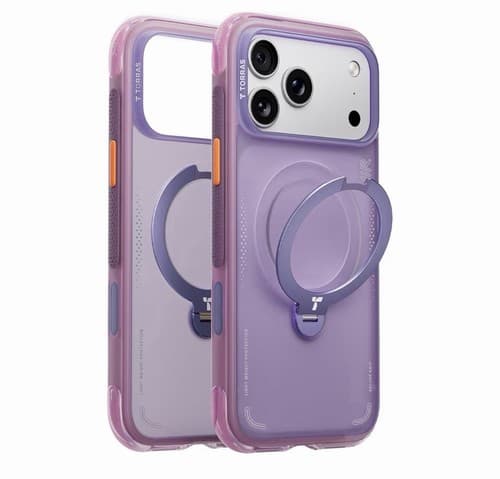 TORRAS Ostand Q3 Air Case for iPhone 17 Pro Max 6.9", MagSafe, 360° Stand Purple - image 1