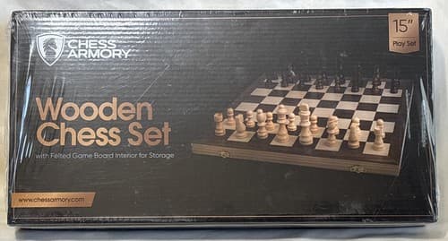 Chess Armory Wooden Chess Set 15" - image 1