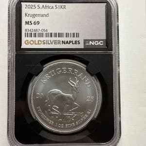 2025 South Africa Silver Krugerrand 1 oz .999 NGC MS 69 Black Core - image 1