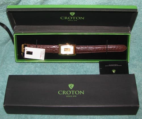 Croton Men's Watch with 1 Gram .999 Fine Gold Bar Statue of Liberty Mini-Gram AS-IS - image 1