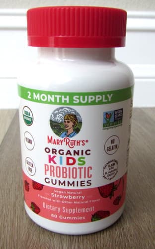 NEW MARY RUTHS ORGANIC KIDS PROBIOTIC GUMMIES 60 STRAWBERRY 08/27 VITAMINS - image 1