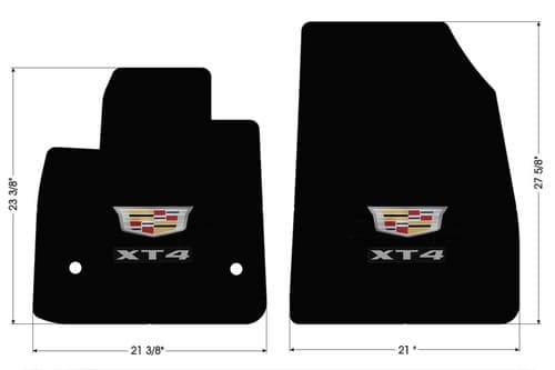 BLACK Carpet Floor Mats 2019-2024 Cadillac XT4 Embroidered Double Logo - image 1