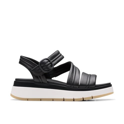 Clarks Women's Tuscan Strap Black Leather Sandals - image 1