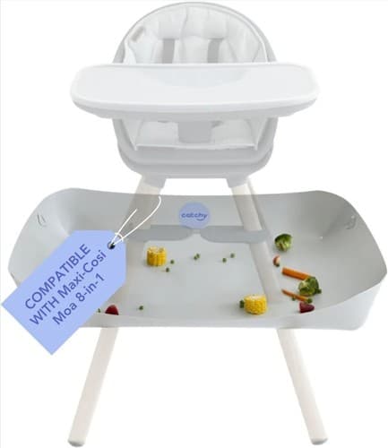 Catchy Easy-Clean High Chair Food Catcher Mat/Tray, White for Infant/Toddler - image 1