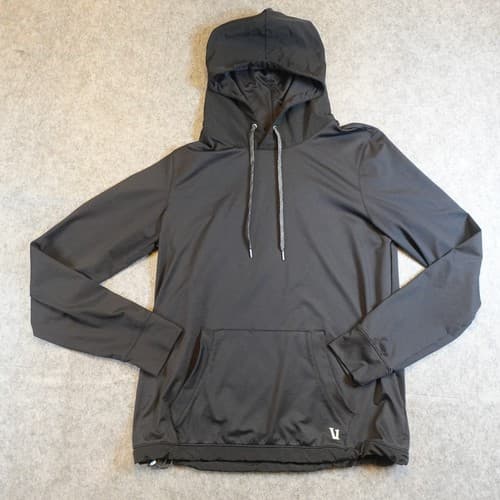 Vuori Hoodie Mens Small Black Sunday Element Performance Drawcord Hem V264 - image 1