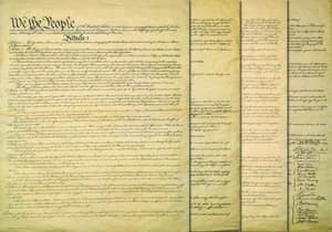 United States Constitution Replica - 4 Page Layout, 23 in x 29 in Antiqued - image 1