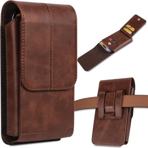 Cell Phones Vertical Carrying Leather Pouch Case Cover With Belt Clip Holster - image 1