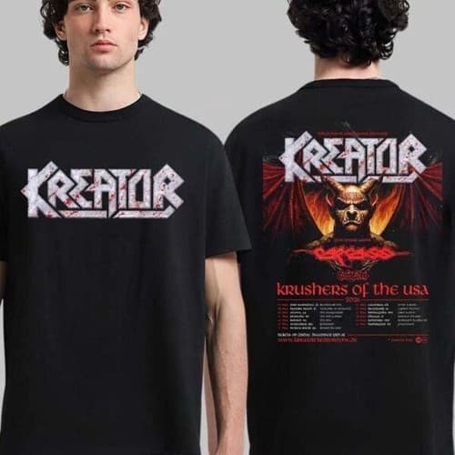 Gildan Kreator Krushers Of The USA Tour 2026 T-Shirt - image 1