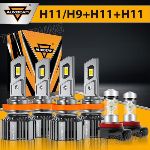 AUXBEAM H9 H11 LED Headlight Hi/Lo & Fog Bulbs For Toyota Tacoma 2016-2023 6500K - image 1