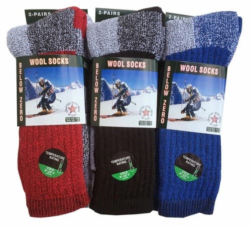 6 Pairs Merino Wool Men's Thermal Socks Insulated for Cold Weather Size 10-13 - image 1