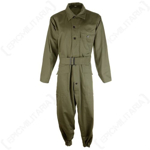US HBT OD7 Overalls - WW2 American Army Cotton Repro Herringbone Twill Coveralls - image 1