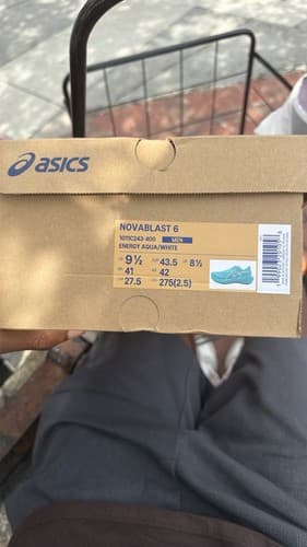 ASICS Novablast 6 Men’s Running Shoes Blue/White Lace-Up Low Top 1011C243 - image 1