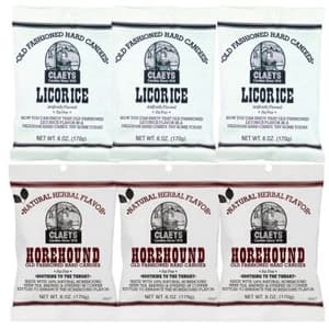 Claeys Old Fashioned Licorice & Horehound Hard Candy 6 Bags 6oz Retro Mix - image 1