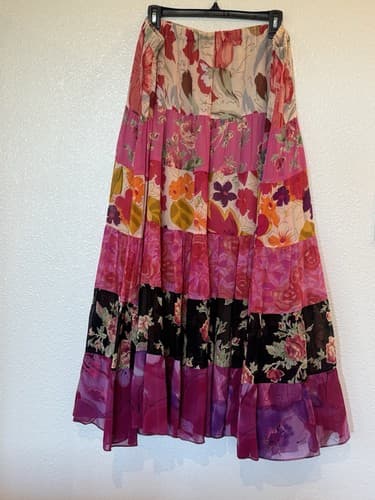 Coldwater Creek Women’s 2X Tiered Skirt Boho Floral Peasant Romantic - image 1