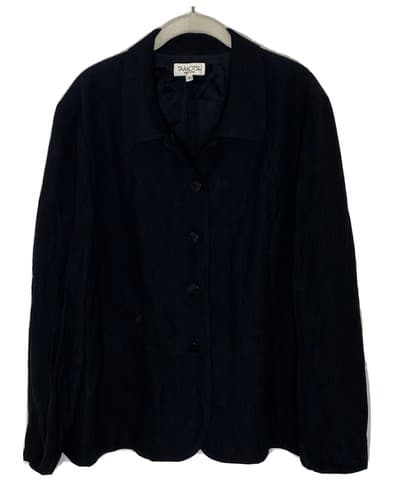 TAMOTSU New York VTG Women’s Black Silk Blend Robbed Polka Dot Blazer Plus Sz 1 - image 1