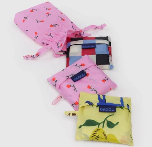 NEW SET OF 3 BAGGU STANDARD REUSABLE SHOPPING GROCERY TOTE BAGS PAINTED PRAIRIE - image 1