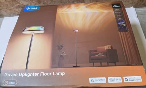 Govee Uplighter Floor Lamp H60B0 RGBIC LED Ripple Projector, Alexa, SmartThings - image 1