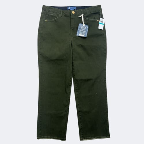 Democracy Women's 16 Olive Ab Solution High Rise Slim Straight Stretch Jeans - image 1