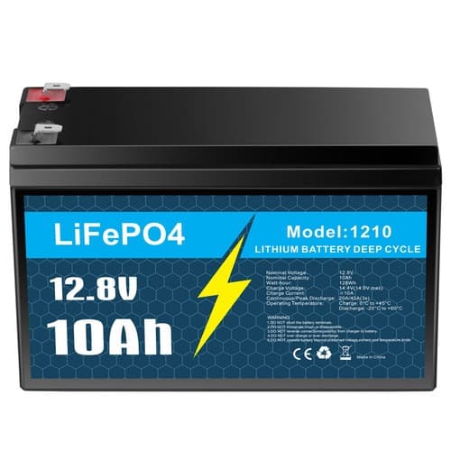 12V 10Ah Lithium LiFePO4 Deep Cycle Battery for Solar/Wind Power, Small UPS - image 1
