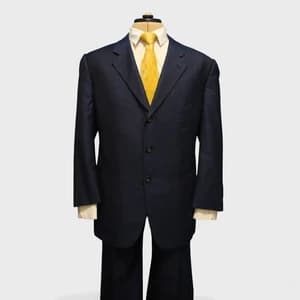 Giorgio Armani 2 Pc Blue Wool Suit 44S Dual Vent Surgeon Cuff - image 1
