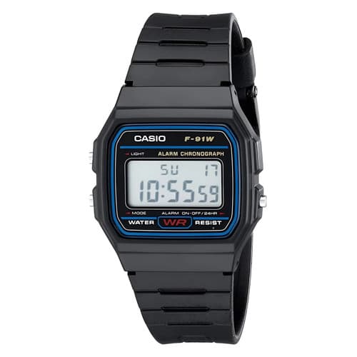 Casio Men's Watch Classic Alarm Chrono Digital Dial Black Resin Strap F91W-1 - image 1