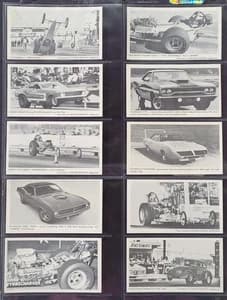 1971 Fleer Stick Shift Complete (10) Card Set - image 1