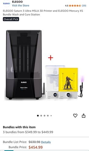ELEGOO Saturn 3 Ultra MSLA 3D Printer and ELEGOO Mercury XS Bundle - image 1