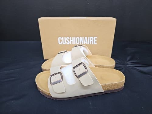 Cushionarie Lane Cork Footbed Women Sandal Size 8M Stone Nubuck - image 1