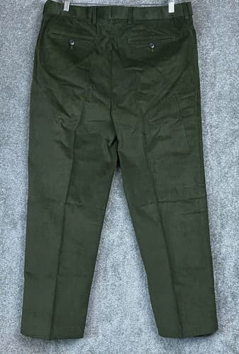 Lands' End Men's Comfort Waist Pleated Stretch Fine Corduroy Pants Green Size 42 - image 1
