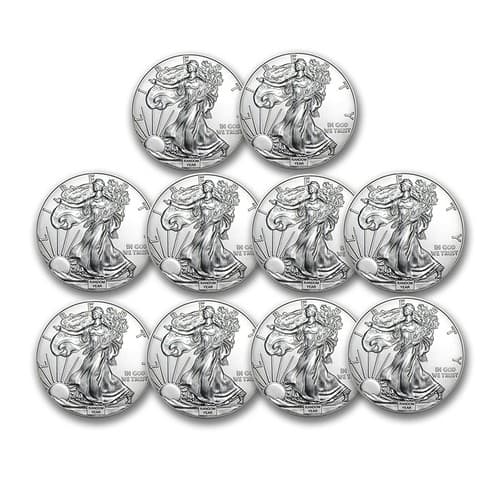 1 oz American Silver Eagle BU (Random Year) - Lot of 10 - image 1