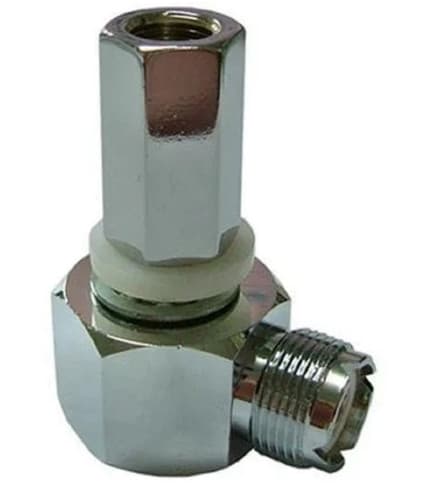 Workman SM1-L Right Angle SO-239 to 3/8" x 24 Threaded Stud Antenna Mount - image 1