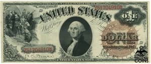 Series of 1880 United States $1 Red Seal Bruce & Wyman Large Washington Note FR 30 - image 1