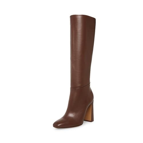 Steve Madden Women's Ally Brown Leather Knee-High Boots Size 7.5 - Damaged - image 1
