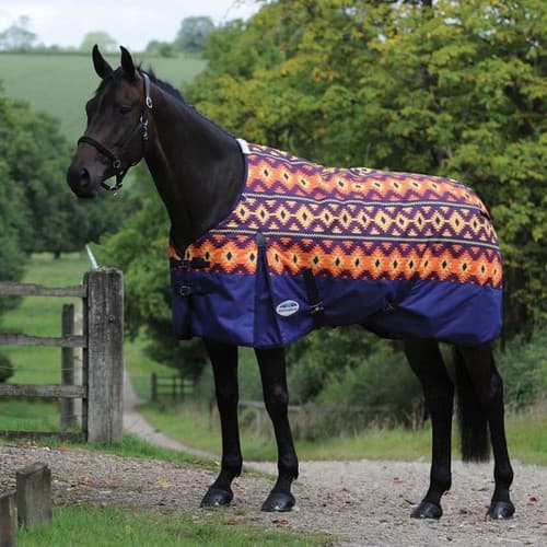 WeatherBeeta Comfitec Essential Standard Neck Medium Turnout Blanket Plum Navajo Print 81 - image 1
