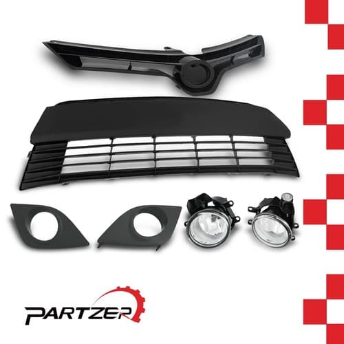 KARPAL Front Upper and Lower Grille with Fog Lights for Toyota Corolla 2014-2016 CE LE - image 1