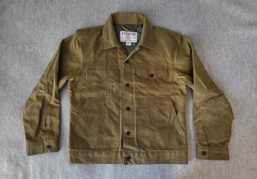Filson Tin Cloth Short Lined Cruiser Jacket | Small | Dark Tan | MSRP $359 - image 1