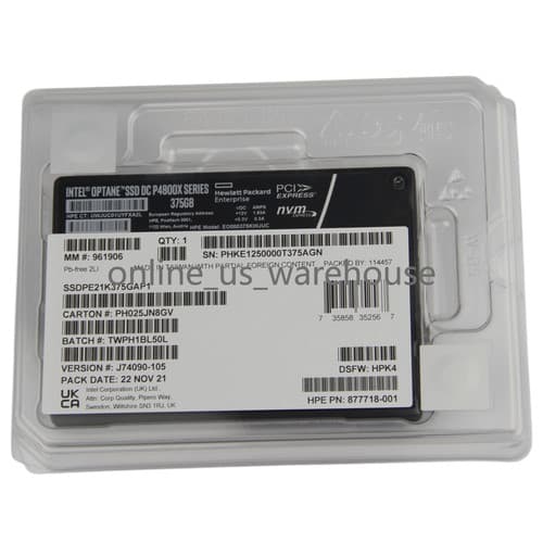 Intel Optane P4800x 375GB SSDU.2 NVME PCIE HP SSDPE1K375GAP1 Solid State Drives - image 1
