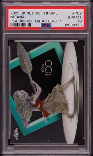 2023 Topps Chrome Disney100 Moana Platinum Characters 1/1 PSA 10 - image 1
