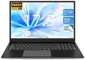 SGIN 17.3 inch Laptop 4GB RAM 512GB SSD Intel Celeron Windows 11 - image 1