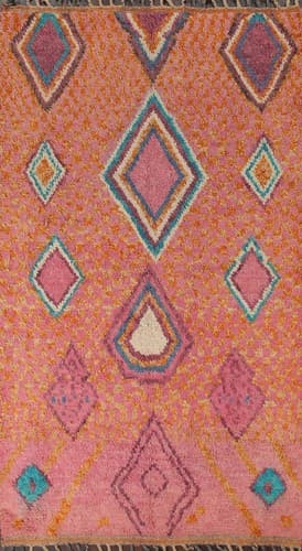 Geometric Tribal Moroccan Oriental Area Rug Hand-knotted Home Decor 5'x9' Carpet - image 1
