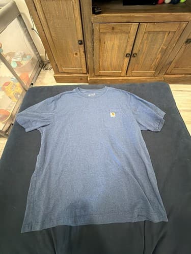 Carhartt K87 Loose Fit Heavyweight Short-Sleeve Pocket T-Shirt Blue Heather - image 1