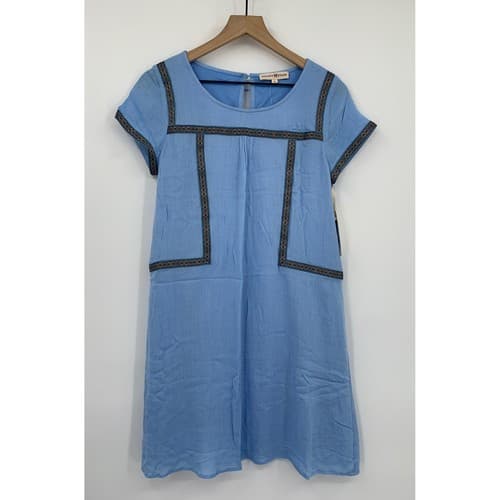 Altar'd State Dress Womens Small Blue Embroidered Boho Shift Colorful NEW - image 1