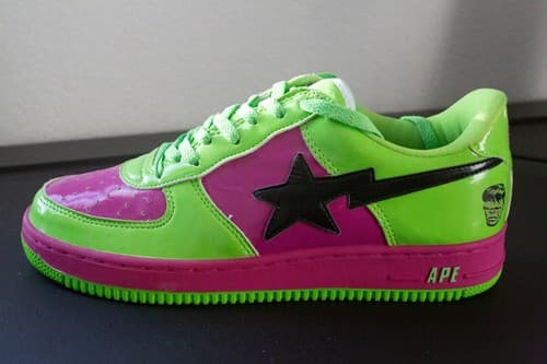 Bathing Ape (BAPE) Marvel Hulk Bapesta Sneakers Size 11 with Original Box - image 1
