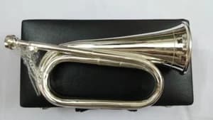 British Army Bugle with Silver Plated Tunable Mouthpiece and Free Carrying Case - image 1