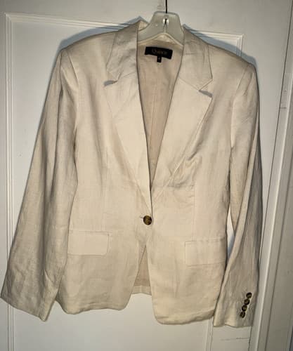 Quince 100% European Linen Structured Blazer Sand Beige Size M - image 1