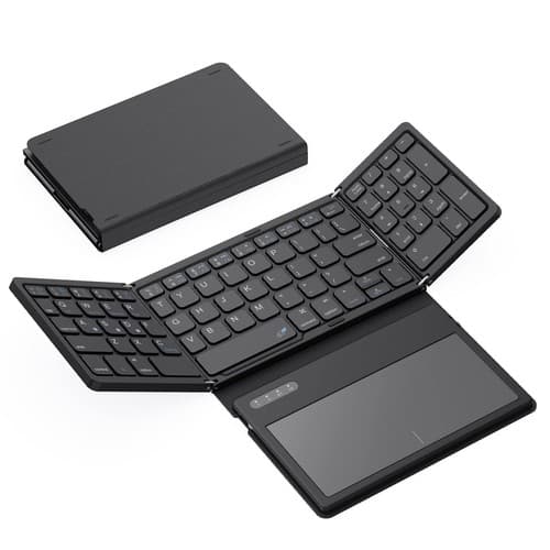 Foldable Bluetooth Keyboard Portable Full Size Folding Keyboard with Large Touchpad - image 1