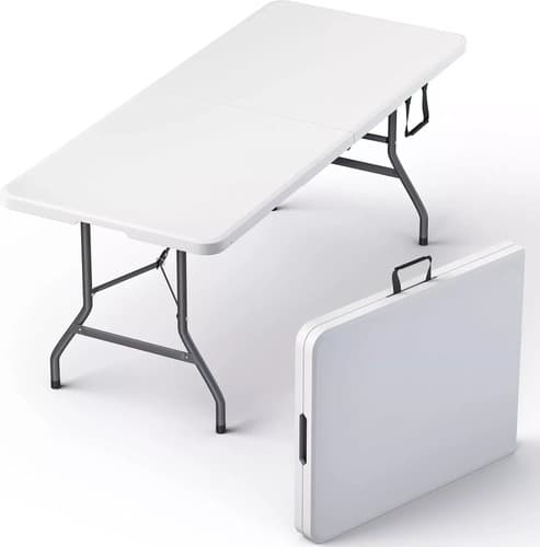 3/3.5/4/6/8 Ft Folding Plastic Table - Indoor Outdoor Dining Party Picnic Banquet - image 1